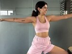 Khushi Kapoor's first try at yoga's Warrior II on Pilates Reformer, see all pics(Instagram/@namratapurohit)