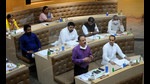 Councillors during the General House meeting at the MC office in Sector 17, Chandigarh. on Saturday. (HT photo) Councillors during the General House meeting at the MC office in Sector 17, Chandigarh. on Saturday. (HT photo)