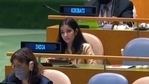 Young Indian diplomat Sneha Dubey slammed Pakistan PM Imran Khan in a strongly-worded retort at the UNGA session. (Photo via @IndiaUNNewYork) Young Indian diplomat Sneha Dubey slammed Pakistan PM Imran Khan in a strongly-worded retort at the UNGA session. (Photo via @IndiaUNNewYork)