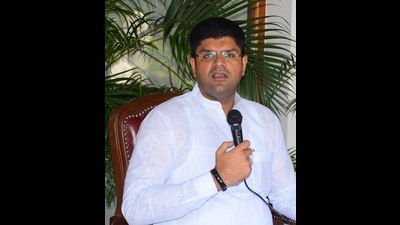 Haryana deputy chief minister Dushyant Chautala said farmers will be compensated for losses caused by excess rain. (HT Photo)