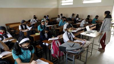 A Pune district official said, over 80% teaching and non-teaching staff in the city limits has been inoculated. Along with this, a detailed order about sanitisation of schools, social distancing and compulsory wearing of masks by students will be issued for schools very soon (HT Photo) A Pune district official said, over 80% teaching and non-teaching staff in the city limits has been inoculated. Along with this, a detailed order about sanitisation of schools, social distancing and compulsory wearing of masks by students will be issued for schools very soon (HT Photo)