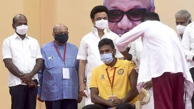 Till date, 44.1 million people have been inoculated, including the 2.5 million who received the vaccines in private hospitals in Tamil Nadu, health minister Subramanian said. (PTI)