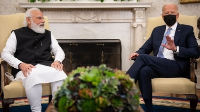 PM Modi also told US President Joe Biden that there is much to be done in the field of trade between the two countries. (Bloomberg) PM Modi also told US President Joe Biden that there is much to be done in the field of trade between the two countries. (Bloomberg)