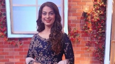 Juhi Chawla on the sets of Zee Comedy Show.