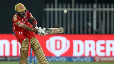 Punjab skipper KL Rahul scored the first boundaries of the game. He hit 3 of them en route to his run-a-ball 21. (BCCI/IPL)