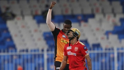 Rahul's stay at the crease was short-lived as he was dismissed by Jason Holder. Exactly four balls later, Holder struck again as he sent the second opener in Mayank Agarwal packing for 5. (BCCI/IPL)
