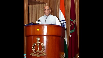 Defence minister Rajnath Singh addresses the graduates of 59th National Defence College course during their convocation ceremony, in New Delhi on Saturday. (ANI) Defence minister Rajnath Singh addresses the graduates of 59th National Defence College course during their convocation ceremony, in New Delhi on Saturday. (ANI)