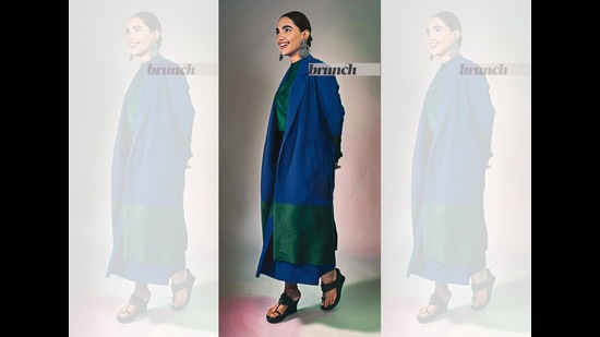In India, it was during the early part of the 19th century that around 30,000 acres of land was engaged in the cultivation of indigo; Styling: Drishti Vij; Jacket and dress, Payal Khandwala; earrings, Zariin; shoes, Aprajita Toor (Tushar Bhardwaj)