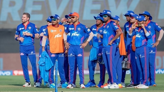 Delhi Capitals in a team huddle.(IPL)