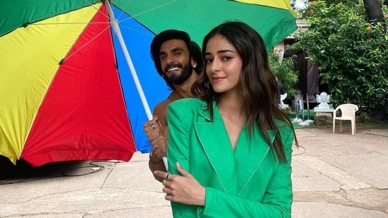 Ananya Panday shared a picture with Ranveer Singh on Instagram.&nbsp;