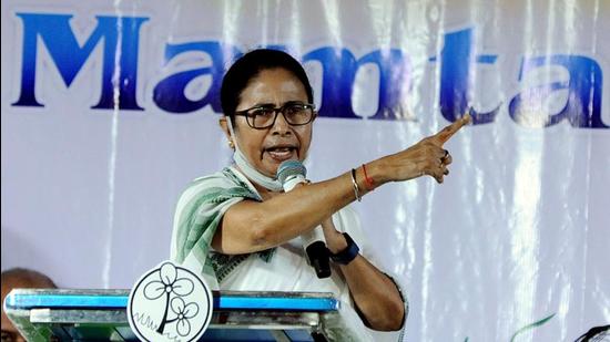 West Bengal chief minister Mamata Banerjee during an election campaign for the upcoming Bhabanipur bypoll, in Kolkata on Saturday. She said the Centre had disallowed her attendance at a global peace meet in Rome. (ANI) West Bengal chief minister Mamata Banerjee during an election campaign for the upcoming Bhabanipur bypoll, in Kolkata on Saturday. She said the Centre had disallowed her attendance at a global peace meet in Rome. (ANI)