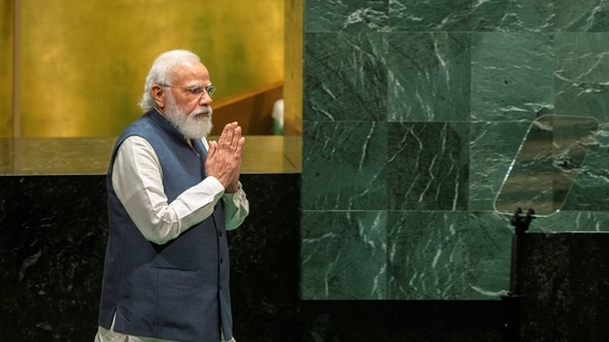 Prime Minister Narendra Modi spoke about Covid-19, Afghanistan, and other ongoing matters at the 76th session of the UN General Assembly. (REUTERS/Eduardo Munoz/Pool)