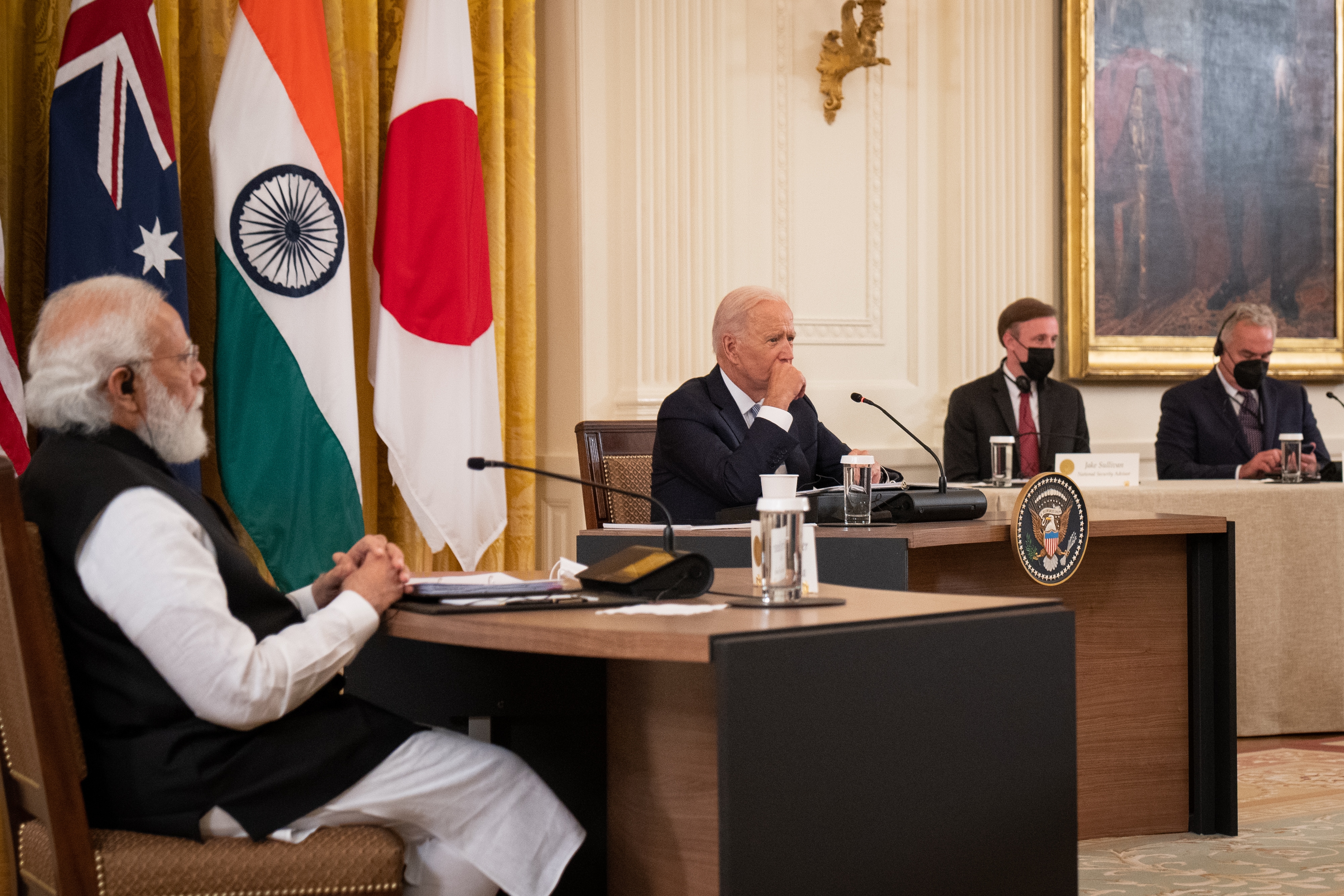 US president Joe Biden meets leaders of Australia, India, and Japan as members of the “Quad” plan to unveil a series of initiatives, from semiconductors to vaccines, that they hope can counteract Chinese influence across the Pacific. (Sarahbeth Many/The New York Times/Bloomberg) US president Joe Biden meets leaders of Australia, India, and Japan as members of the “Quad” plan to unveil a series of initiatives, from semiconductors to vaccines, that they hope can counteract Chinese influence across the Pacific. (Sarahbeth Many/The New York Times/Bloomberg)
