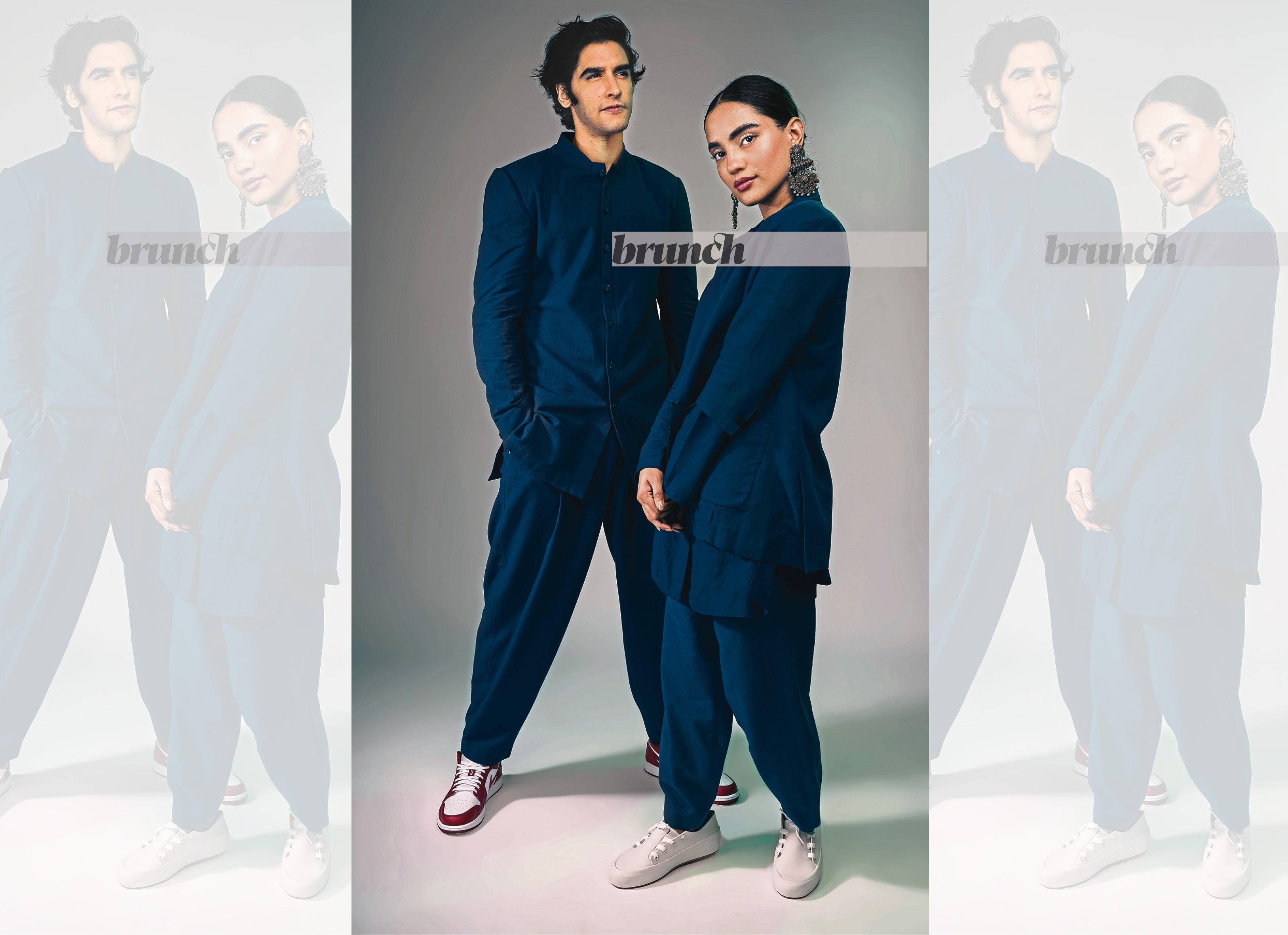 Don’t tuck the shirt into the pants and pair it up with oxidised silver jewellery; On Ansh: Suit, Antaragni; shoes, Nike; On Swapnil: Suit, Antaragni; earrings, Zariin (Tushar Bhardwaj) Don’t tuck the shirt into the pants and pair it up with oxidised silver jewellery; On Ansh: Suit, Antaragni; shoes, Nike; On Swapnil: Suit, Antaragni; earrings, Zariin (Tushar Bhardwaj)