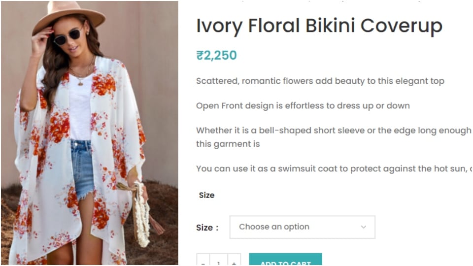 Disha Parma's Ivory Floral Bikini Coverup(angelcroshet.com/)