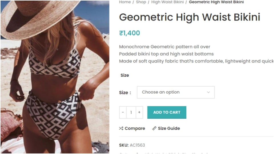 Disha Parma's Geometric High Waist Bikini.&nbsp;(angelcroshet.com/)