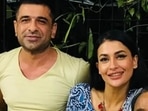 Eijaz Khan and Pavitra Punia pose together. Eijaz Khan and Pavitra Punia pose together.