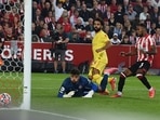 Mohamed Salah of Liverpool scores his side's second goal. Mohamed Salah of Liverpool scores his side's second goal. 