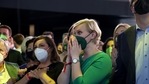 Attendees react to the first exit poll for the German federal election in Berlin, Germany(Bloomberg) Attendees react to the first exit poll for the German federal election in Berlin, Germany(Bloomberg)