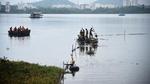 Experts say the construction activities fall within 100 metres of the riparian area and will affect the waterbody and ecosystem of Powai lake. (HT PHOTO) Experts say the construction activities fall within 100 metres of the riparian area and will affect the waterbody and ecosystem of Powai lake. (HT PHOTO)