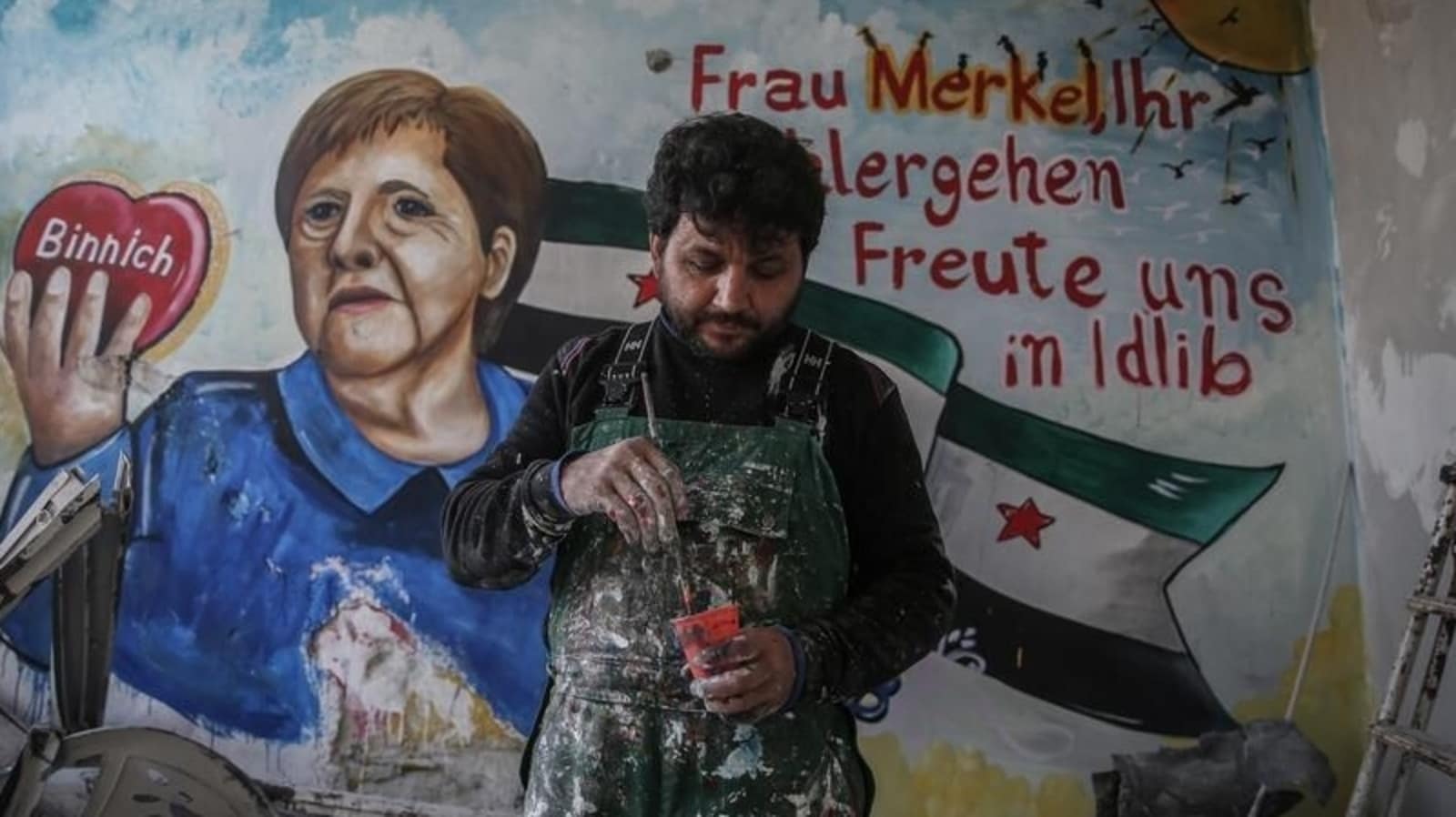 Angela Merkel honored in new mural by Syrian artist Aziz Asmar - Hindustan  Times