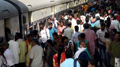 Passengers boarding a train apprehending disruption in train services during tomorrow's Bharat Bandh in Patna on Sunday. (ANI) Passengers boarding a train apprehending disruption in train services during tomorrow's Bharat Bandh in Patna on Sunday. (ANI)