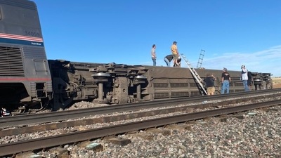 Amtrak train running between Seattle and Chicago derailed in Montana, according to reports, leading to multiple injuries. (Photo via social media) Amtrak train running between Seattle and Chicago derailed in Montana, according to reports, leading to multiple injuries. (Photo via social media)
