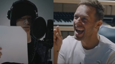 BTS member Jungkook and Coldplay's Chris Martin in Coldplay X BTS Inside My Universe Documentary. BTS member Jungkook and Coldplay's Chris Martin in Coldplay X BTS Inside My Universe Documentary. 