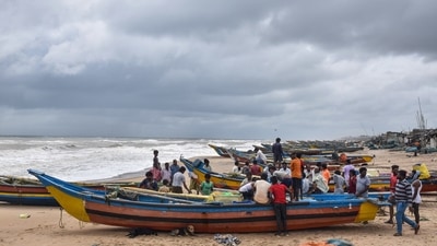 One of the six called his village over phone and informed that their boat lost balance and five of his fellow fishermen were lost in the sea. (PTI) One of the six called his village over phone and informed that their boat lost balance and five of his fellow fishermen were lost in the sea. (PTI)