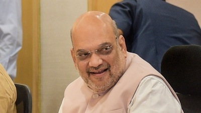 Union Home Minister Amit Shah chairs a high-level meeting with Chief Ministers of ten Naxal-hit states, at Vigyan Bhawan in New Delhi (PTI Photo) Union Home Minister Amit Shah chairs a high-level meeting with Chief Ministers of ten Naxal-hit states, at Vigyan Bhawan in New Delhi (PTI Photo)