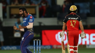 Bumrah bowled a fantastic over, dismissing Maxwell (56) and AB (11) in the same over to peg back RCB. Eventually, Bangalore posted 165/6 in 20 overs. (BCCI/IPL)