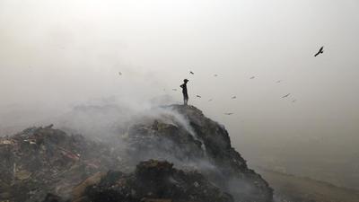 The Bhalswa landfill — one of Delhi’s three garbage mountains. (Sanchit Khanna/HT PHOTO) The Bhalswa landfill — one of Delhi’s three garbage mountains. (Sanchit Khanna/HT PHOTO)