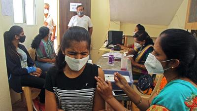 Pune, India - June 24, 2021: Covid 19 vaccination started at PMC's vaccination center for 18 - 44 age group in Pune, India, on Thursday, June 24, 2021. (Photo by Ravindra Joshi/HT PHOTO) (HT PHOTO)