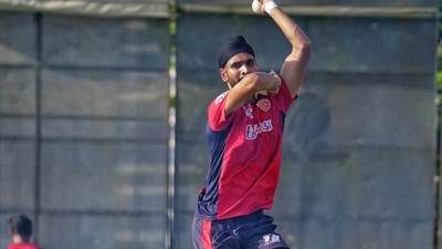 Harpreet Brar is one of Punjab Kings' emerging players. (Punjab Kings) Harpreet Brar is one of Punjab Kings' emerging players. (Punjab Kings)