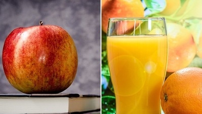 4. Whole fruit instead of fruit juice: Whole fruit is always better for sustainable weight loss as it is high on fibre. "When you consume fruit juices, you lose the fibre and as it is liquid you tend to drink more. When you chew your fruits, its digestion begins right from your mouth and the fibre is intact so you'll eat them in proportion," according to Ayurveda expert. (Pixabay) 4. Whole fruit instead of fruit juice: Whole fruit is always better for sustainable weight loss as it is high on fibre. "When you consume fruit juices, you lose the fibre and as it is liquid you tend to drink more. When you chew your fruits, its digestion begins right from your mouth and the fibre is intact so you'll eat them in proportion," according to Ayurveda expert. (Pixabay)