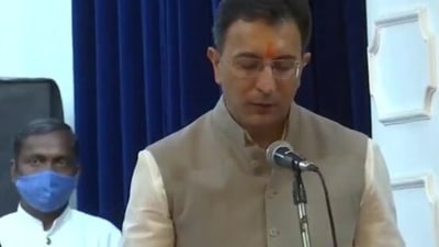 Former Congress leader Jitin Prasada takes oath as UP minister on Sunday.&nbsp;