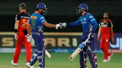 Even Quinton de Kock, his fellow opener, fed off the sudden shift in momentum as the two blasted their way to another 50-run stand. (BCCI/IPL) Even Quinton de Kock, his fellow opener, fed off the sudden shift in momentum as the two blasted their way to another 50-run stand. (BCCI/IPL)