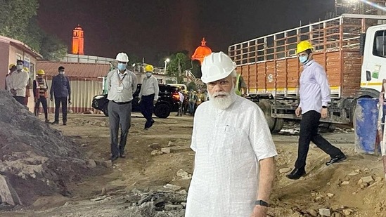 The Prime Minister's visit comes a week after he inaugurated the defence office complexes of the Central Vista project.(ANI) The Prime Minister's visit comes a week after he inaugurated the defence office complexes of the Central Vista project.(ANI)