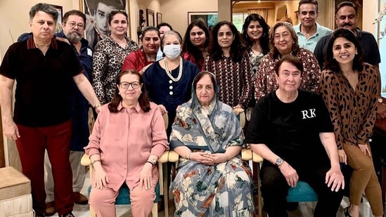 The Kapoor family poses for a picture.
