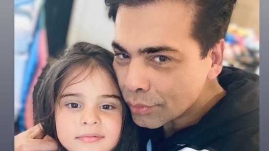 Karan Johar with his daughter Roohi.