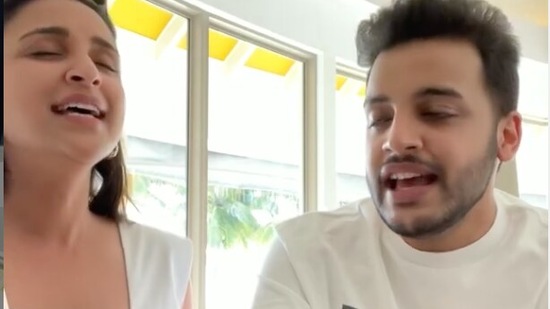 Parineeti Chopra singing a song with her brother Shivang.