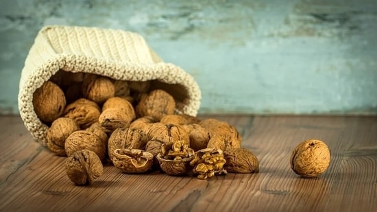 3. Nuts: Nuts are loaded with healthy fats, proteins, vitamin E and magnesium, and are among the best sources of plant-based protein. Just one serving of almonds has 14 gm of fats while walnuts will provide 18.5 gm. You can have them between your meals or sprinkle them on a fresh salad for extra crunch. You can also incorporate nut and seed butter in your diet or add them to fruits such as apple slices, as per Menon.(Pixabay)