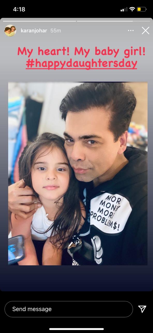 Karan Johar with daughter Roohi.