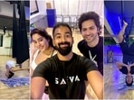 Varun Dhawan does backbend yoga with Janhvi Kapoor at Malaika Arora's studio: Boys do yoga too(Instagram/@varundvn) Varun Dhawan does backbend yoga with Janhvi Kapoor at Malaika Arora's studio: Boys do yoga too(Instagram/@varundvn)