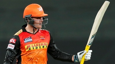 IPL 2021: Jason Roy lands with a bang, takes SRH to win over RR (PTI) IPL 2021: Jason Roy lands with a bang, takes SRH to win over RR (PTI)
