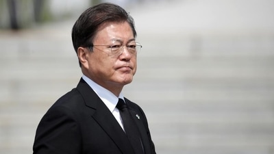 South Korean President Moon Jae-in said that time has come to end the practice of dog meat consumption. (Lee Jin-man/Pool via Reuters)