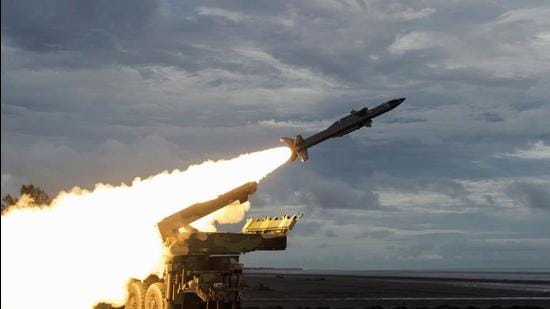 A new version of the Akash Missile – ‘Akash Prime’ has been successfully tested from Integrated Test Range (ITR), in Chandipur on Monday. (ANI) A new version of the Akash Missile – ‘Akash Prime’ has been successfully tested from Integrated Test Range (ITR), in Chandipur on Monday. (ANI)
