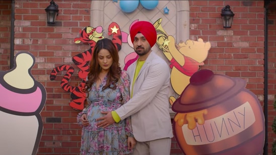 Diljit Dosanjh and Shehnaaz Gill in the trailer for Honsla Rakh.