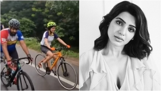 Samantha Akkineni goes cycling in rain with best company, here's why it is the best cardio(Instagram/@samantharuthprabhuoffl)