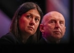 Lisa Nandy, UK shadow foreign secretary, sits next to John Healey, UK shadow defence secretary, at the annual Labour Party conference in Brighton, UK(Bloomberg) Lisa Nandy, UK shadow foreign secretary, sits next to John Healey, UK shadow defence secretary, at the annual Labour Party conference in Brighton, UK(Bloomberg)